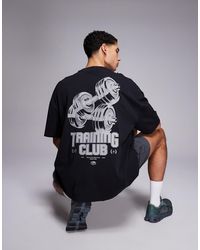 4505 - Back Print Oversized Heavyweight Cotton T-Shirt With Quick Dry Finish - Lyst