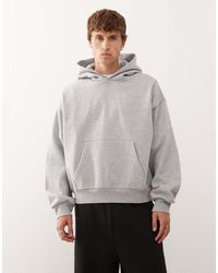 Weekday - Felpa Con Cappuccio Squadrata Oversize Mélange - Lyst