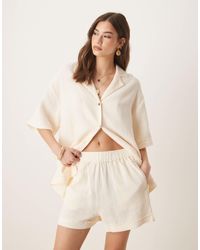 ASOS - Cheesecloth Pull On Shorts With Raw Edge Detail Co-ord - Lyst