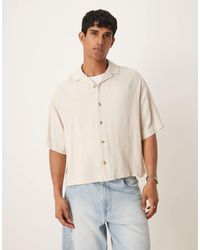 ASOS - – kastiges oversize-hemd aus leinenmix - Lyst