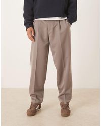 ASOS - Smart Oversized Tapered Trousers With Elasticated Waist And Front Pleat - Lyst