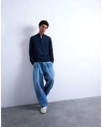 TOPMAN - Essential Knitted 1/4 Zip Funnel - Lyst