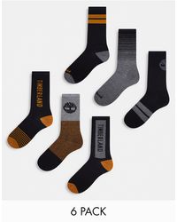 Timberland - Confezione regalo da 6 paia di calzini neri e multicolore - Lyst