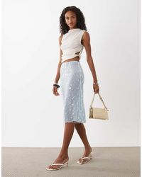 ASOS - Embellished Sheer Midi Skirt - Lyst