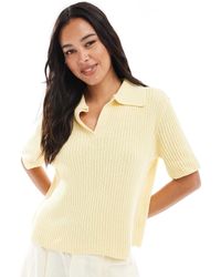 ASOS - Knitted Polo Top - Lyst