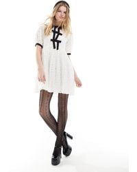 Sister Jane - Contrast Bow Lace Mini Dress - Lyst