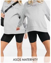 ASOS - Asos design maternity – 2er-pack basic-leggings-shorts mit hohem überbauchbund - Lyst