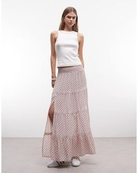 Daisy Street - Low Rise Tiered Maxi Skirt - Lyst
