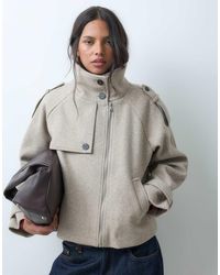 ASOS - Cropped Formal Funnel Cape Coat - Lyst