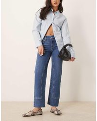 Free People - Risk Taker Mid-rise Straight Leg Jeans - Lyst