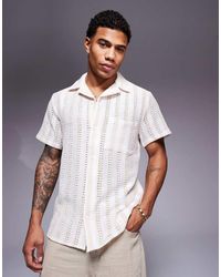 South Beach - Camicia Da Spiaggia All'Uncinetto A Maniche Corte E Panna - Lyst