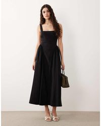 New Look - Square Neck Seam Detail Midi Dress - Lyst