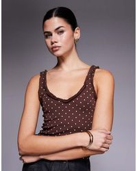 Edikted - Pippen Ruffle Polka Dot Tank Top - Lyst