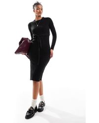 Brave Soul - Tall Knitted Midi Dress With Slit - Lyst