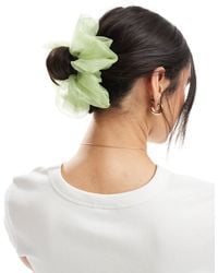 ASOS - Oversized Scrunchie Hairband With Textured Organza - Lyst