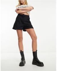 French Connection - Belted Linen Blend Shorts - Lyst