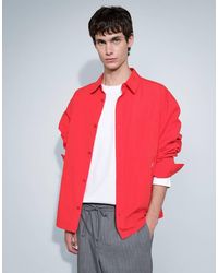 ASOS - Oversized Poplin Shirt With Chest Embroidery - Lyst