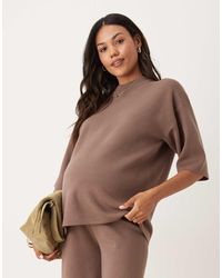 ASOS - Asos Design Maternity Knitted Structured Oversized T-shirt - Lyst