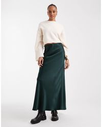 Vero Moda - Satin Bias Cut Midi Skirt - Lyst
