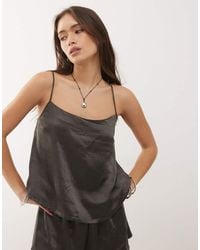 Weekday - Mix And Match Co-Ord Satin Top With Back Tie Detailing - Lyst