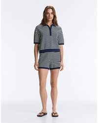Oysho - Striped Knit Shorts With 100% Cotton Belt - Lyst