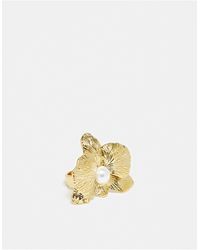 & Other Stories - Statement Floral Ring With Faux Pearl - Lyst