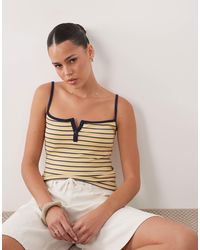 Abercrombie & Fitch - – geripptes henley-camisole - Lyst