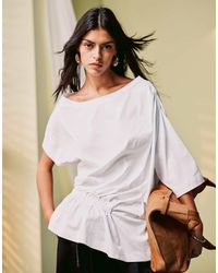 ASOS - Off Shoulder T-shirt With Elastic Ruched Detail - Lyst