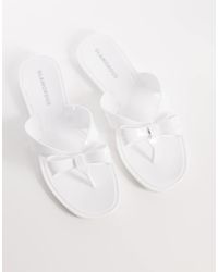 Glamorous - Jelly Flip Flops With Bow - Lyst