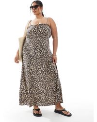 ONLY - – maxikleid mit animal-print - Lyst