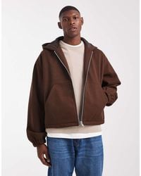 ASOS - Oversized Jack Met Wollook En Capuchon - Lyst