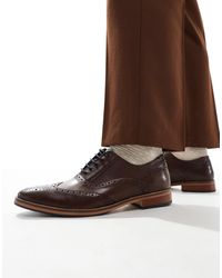 ASOS - – schuhe im budapester stil aus em leder mit natursohle und farbigen verzierungen - Lyst