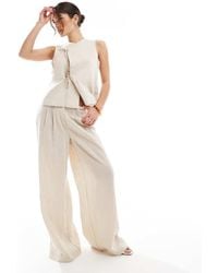 Vero Moda - Pleat Front Wide Leg Trouser Co-Ord - Lyst