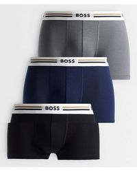 BOSS - 3 Pack Revive Logo Waistband Trunks - Lyst