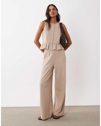 Miss Selfridge - Soft Rib Wide Leg Trouser Co-Ord - Lyst