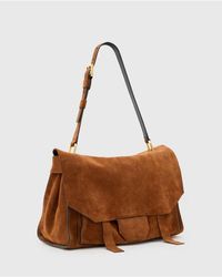 AllSaints - Ursa Suede Satchel Bag - Lyst