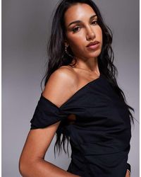 GOOD AMERICAN - Poplin Off Shoulder Top - Lyst
