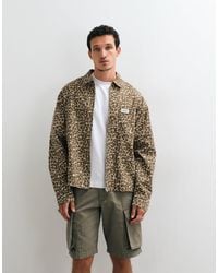ASOS - Chemise oversize coupe carrée à imprimé léopard - Lyst