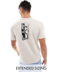 EA7 - Core - t-shirt beige chiara con logo sul retro - Lyst