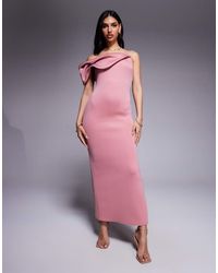 ASOS - Bardot Midi Dress With Twisted Strap - Lyst