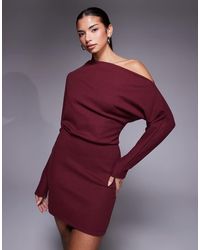 ASOS - Supersoft Long Sleeve Fallen Shoulder Mini Dress - Lyst