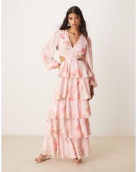 Pretty Lavish - Ashton Cut-out Ruffle Maxi Dress - Lyst