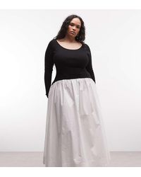 ASOS - Asos Design Curve Scoop Neck Long Sleeve Hybrid Maxi Dress - Lyst