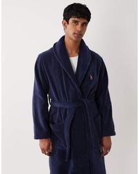 Polo Ralph Lauren - Large Script Logo Embroidered Cotton Terry Robe - Lyst