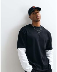 ASOS - Boxy Relaxed Interlock Double Layer Long Sleeve T-Shirt - Lyst