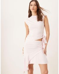 ASOS - Mini-jupe d'ensemble à volants avec taille froncée - pastel - Lyst