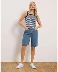 Long Tall Sally - Denim Bermuda Shorts - Lyst
