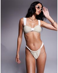 Moda Minx - Textured Brazilian Bikini Bottoms - Lyst