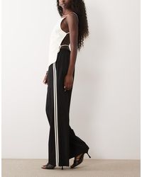 Mango - Tie Waist Straight Trouser With Side Stripe - Lyst