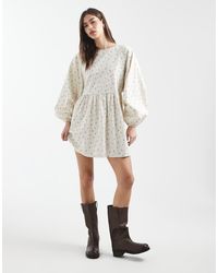 Daisy Street - Long Sleeve Smock Mini Dress - Lyst